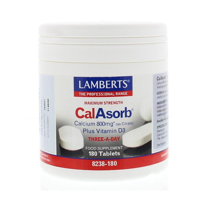 Lamberts Lamberts CalAsorb CalciumCitrate Plus Vitamin D3 - 180tb