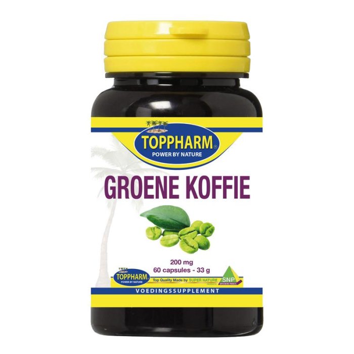Toppharm TOPPHARM Groene koffie 200 mg - 60cp