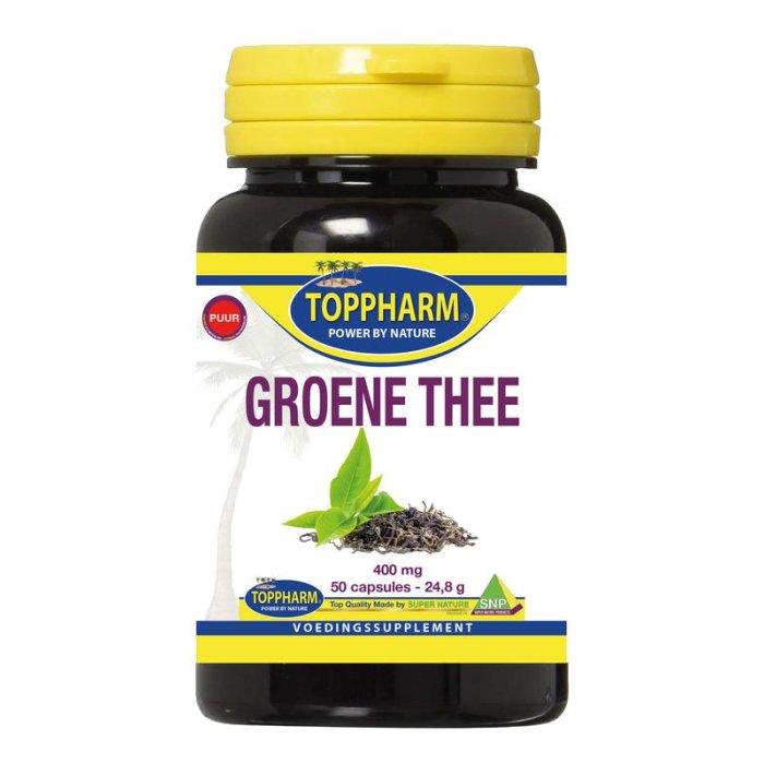 Toppharm TOPPHARM Groene thee puur 400 mg - 50cp