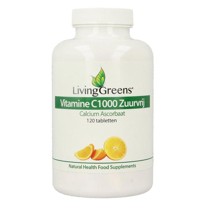 Livinggreens Livinggreens Vitamine C 1000 calcium ascorbaat - 120tb