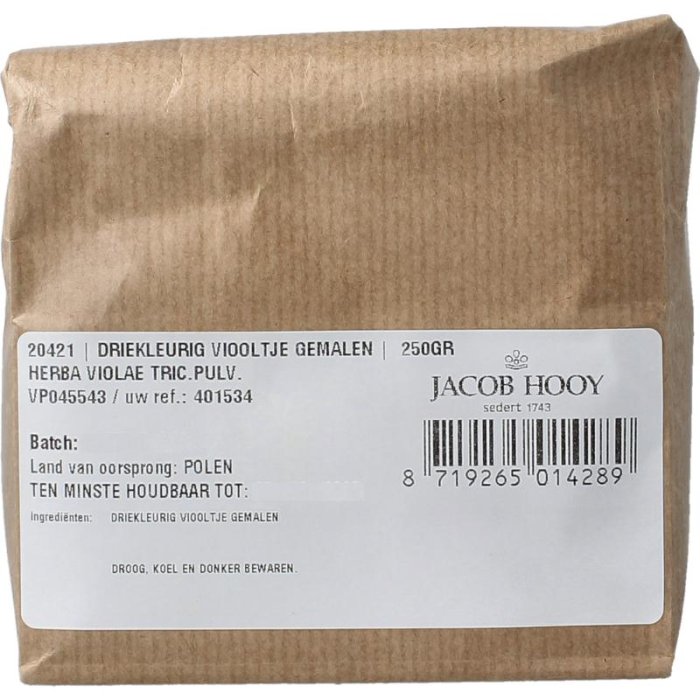 Jacob hooy jacob Hooy DRIEKLEURIG VIOOLTJE GEMALEN - 250gr