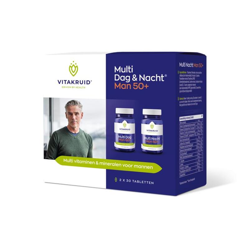 Vitakruid Vitakruid Multi Dag & Nacht Man 50+ 100% Vegan - 60tb