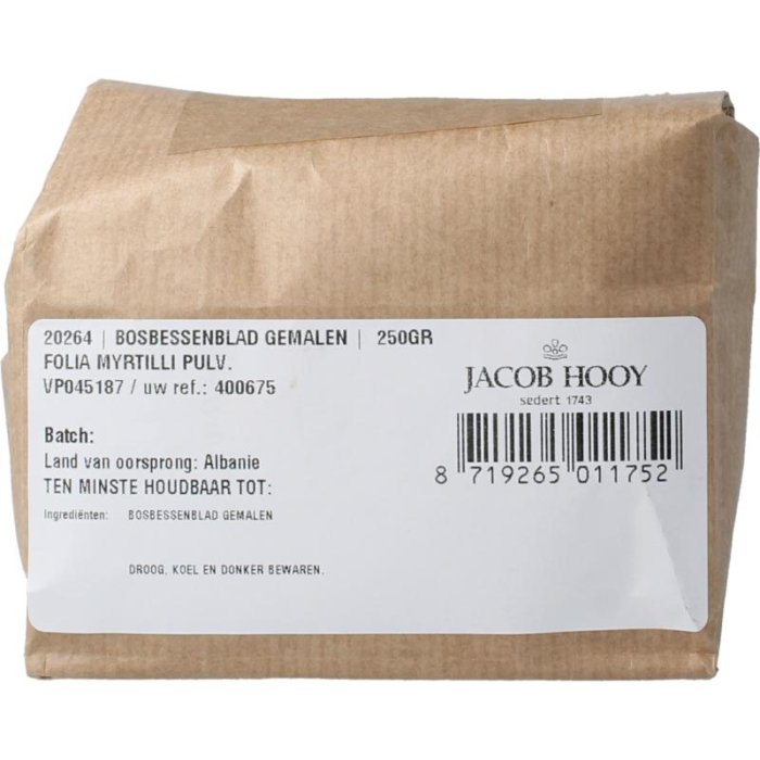 Jacob hooy jacob Hooy BOSBESSENBLAD GEMALEN - 250gr
