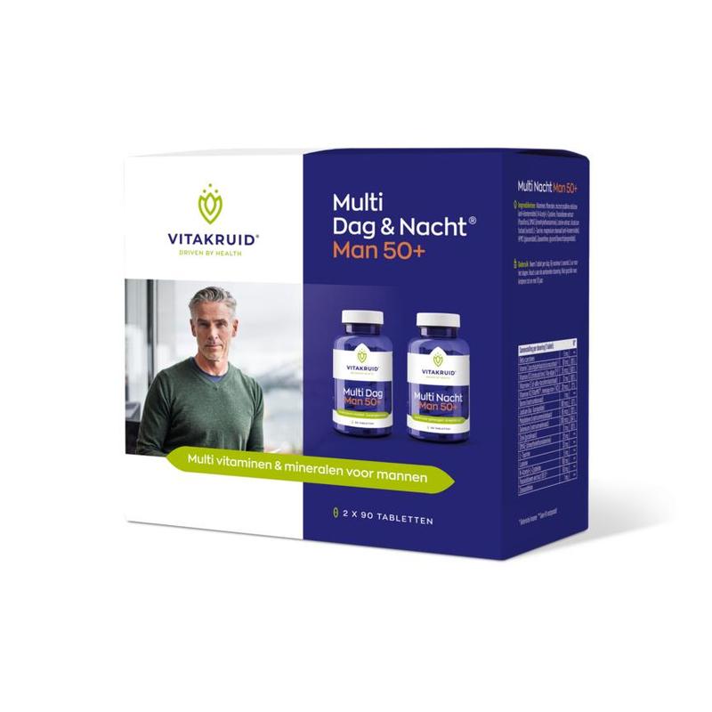 Vitakruid Vitakruid Multi Dag & Nacht Man 50+ 100% Vegan - 180tb