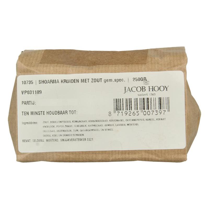 Jacob hooy jacob Hooy SHOARMA KRUIDEN MET ZOUT GEMALEN - 250gr