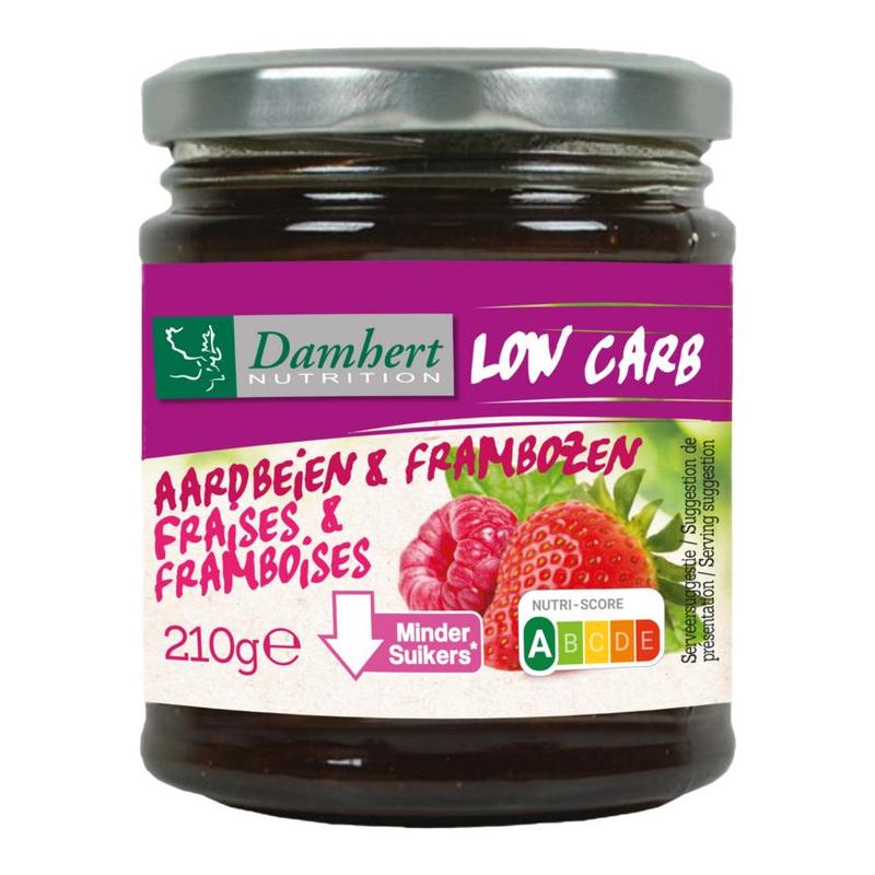 Damhert Damhert Low Carb Confituur Framboos - Aardbei - 210gr