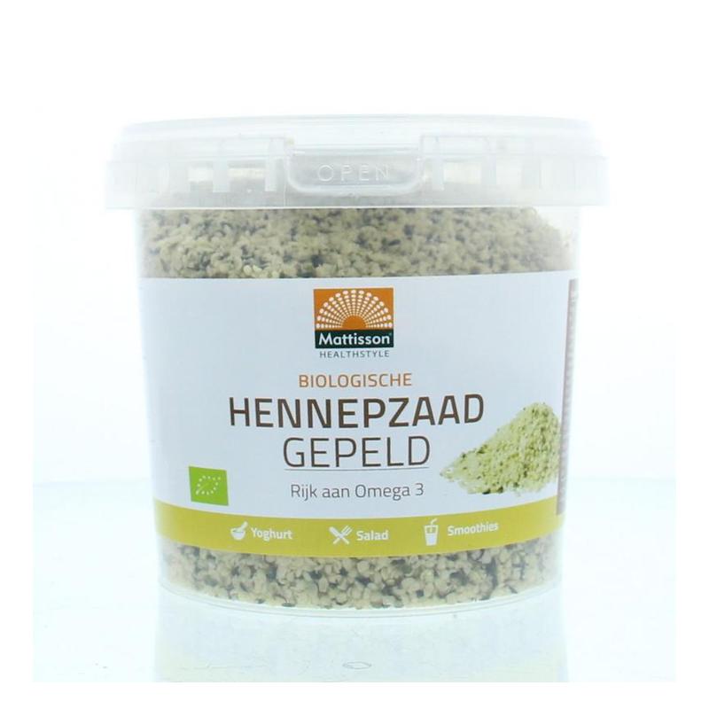 Mattisson Mattisson Bio Hennepzaad Gepeld Raw 500g - 500gr