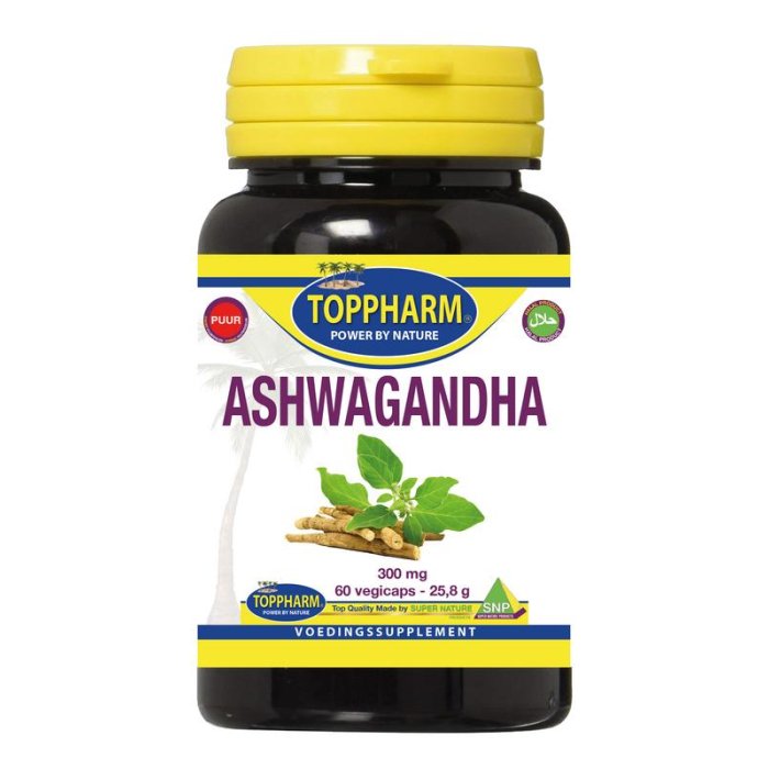 Toppharm TOPPHARM Ashwagandha 300mg Puur - 60vcp