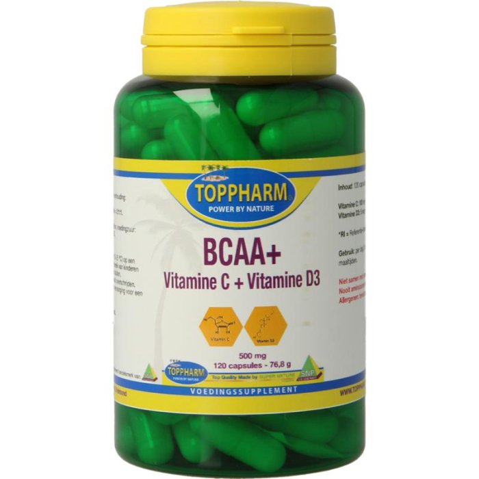 Toppharm TOPPHARM BCAA Vitamine C Vitamine D3 500mg - 120cp