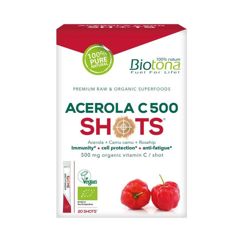 Biotona Biotona Acerola C 500 Raw shots 20x2,2 g BIO - 20st
