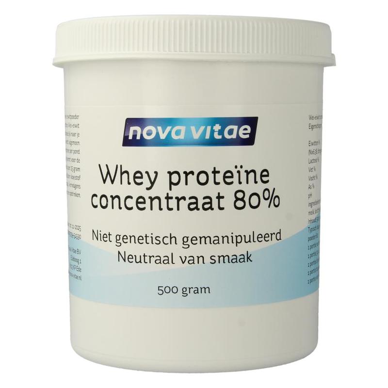 Nova vitae Nova Vitae Whey proteine concentraat 80% - 500gr