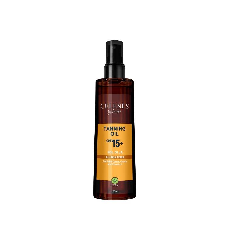 Celenes Celenes HERBAL tanning oil all skin type spf 15 - 200ml