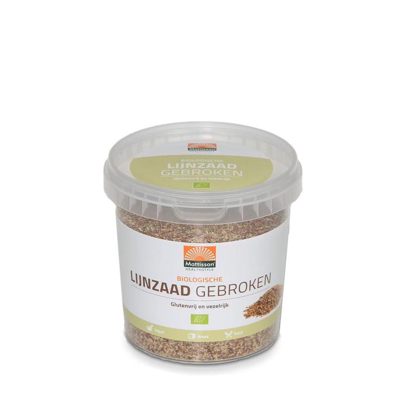 Mattisson Mattisson Bio Lijnzaad Gebroken Raw 300g - 300gr