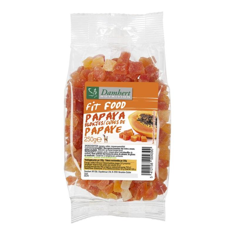 Fit food Fit Food Papayablokjes - 250gr