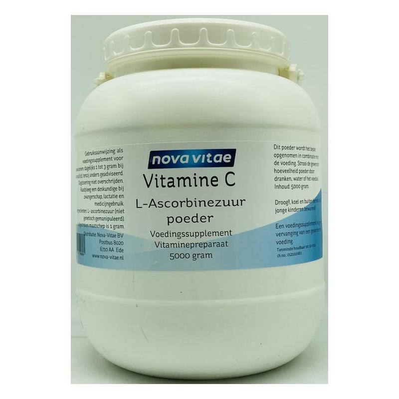 Nova vitae Nova Vitae Vitamine C L-Ascorbinezuur Poeder - 5kg