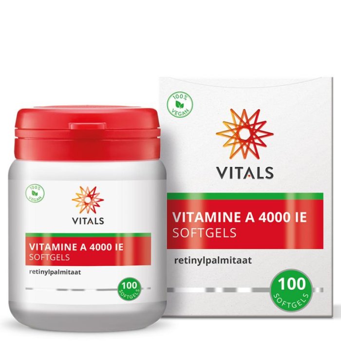 Vitals Vitals Vitamine A 4000ie vegan - 100sft