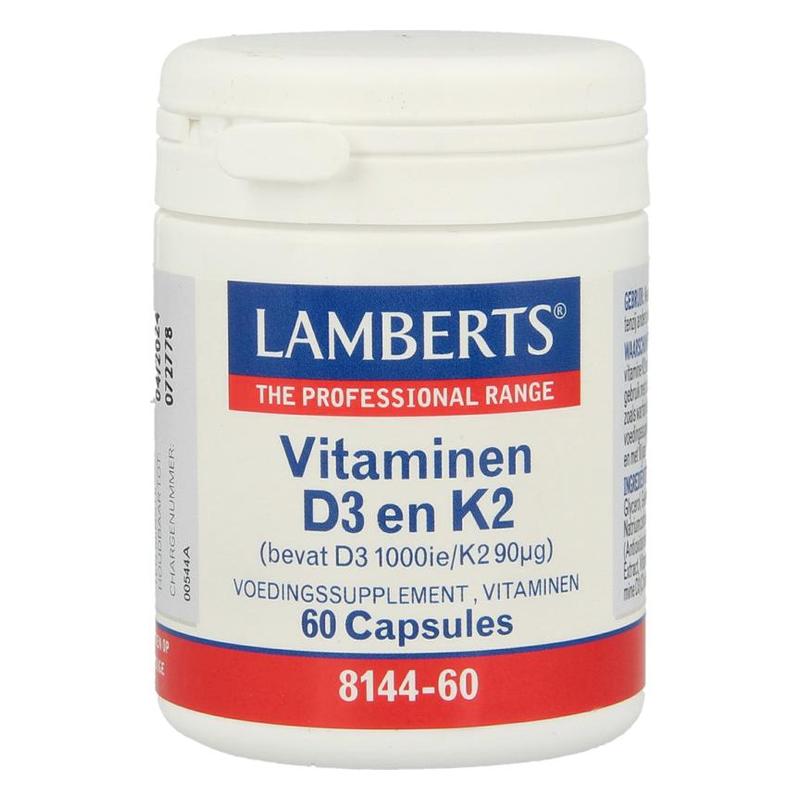 Lamberts Lamberts Vitaminen D3 en K2 1000ie/90mcg - 60cp
