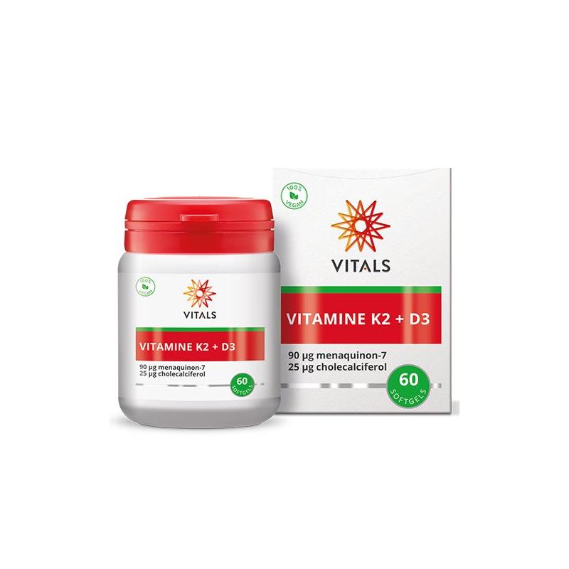 Vitals Vitals Vitamine K2 90mcg + D3 25mcg Vegan - 60sft