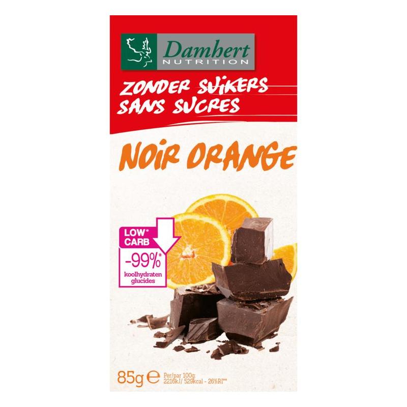 Damhert Damhert Zonder Suikers Chocoladetablet Orange - 85gr