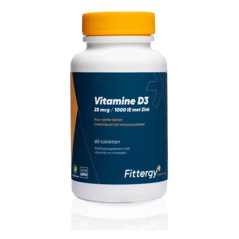 Fittergy Fittergy Vitamine D3 25 mcg met zink - 60tb