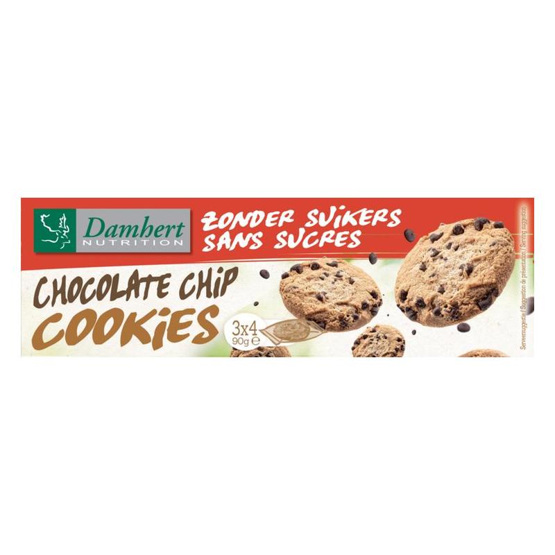 Damhert Damhert Zonder suikers Chocolate Chip Cookies - 90gr