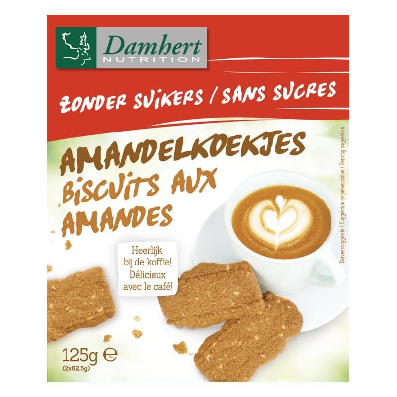 Damhert Damhert Zonder Suikers Amandelkoekjes - 125gr
