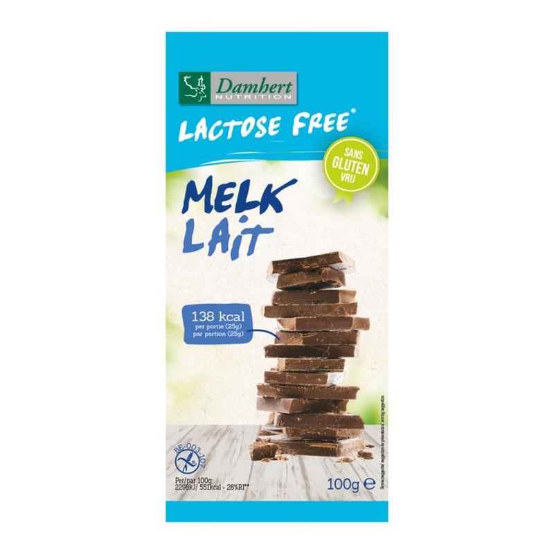 Damhert Damhert Lactose/Gluten Free Chocoladetablet Melk - 100gr