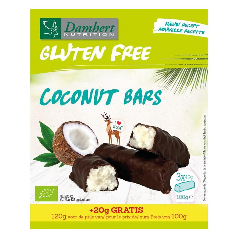 Damhert Damhert Gluten Free Kokosrepen Coconut Bars - 120gr