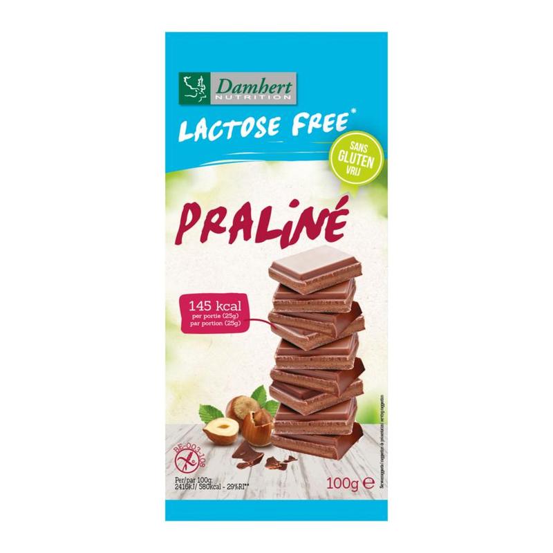 Damhert Damhert Lactose/Gluten Free Chocoladtabl Praline - 100gr