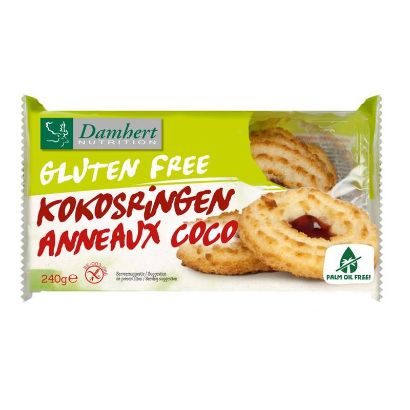 Damhert Damhert Gluten Free Kokosringen Fruitvulling - 240gr